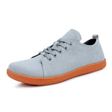 Men's Minimalist Barefoot Sneakers Wide Fit Zero Drop Sole Optimal Relaxation Cross Trainer Barefoot Shoes MartLion 666Light gray 37 