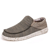 Lightweight Men's Canvas Casual Shoes Slip-on Footwear Office Dress Loafers Lazy Outdoor Sneakers Mart Lion Khaki 6.5 