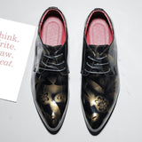 Men's Dress Shoes Mirror Wedding Print Formal Social Party Footwear Mart Lion   