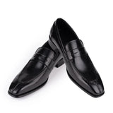 Men's Leather Casual Shoes High-end Leather Handmade Daily Dating Slip-On Wedding Party Dress MartLion black 39 