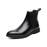 Classic Men's Shoes Ankle Boot Vinage Classic Dress Chelsea Winter Zipper Mart Lion Black 38 