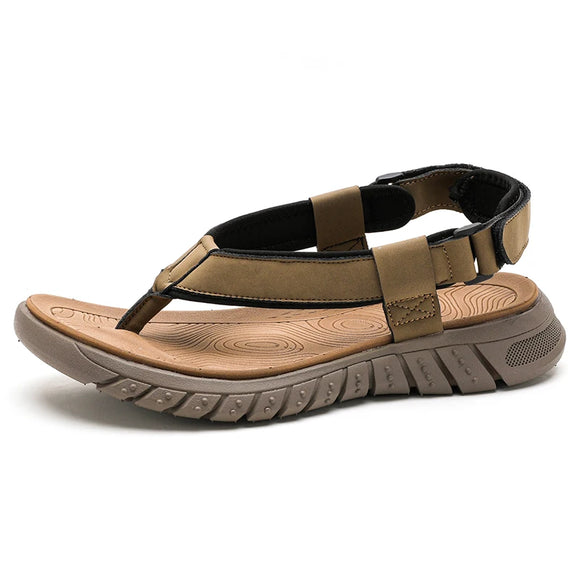 Men's simple casual sandals summer outdoor  beach shoes male walking slippers MartLion 6315 khaki 39 