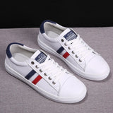 Women's Genuine Leather Sneakers Casual Sports Shoes Vulcanized White Flat Shoe Ladies White Sneakers MartLion   