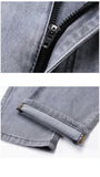 Summer Thin Men's Elastic Cotton Jeans Gray Straight Casual Pants Trousers MartLion   