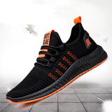 Sneakers Lightweight Men's Casual Shoes Breathable Footwear Lace Up Walking Athletic Shoes Black MartLion   