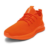 Men's Walking Shoes Lightweight Breathable Sneakers Women Couple Casual Flats Sneakers Mart Lion Orange 37 