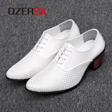 Men's Office Shoes Mixed White Black Soft Leather Wedding Oxford Pu Leather Dress Mart Lion White 38 