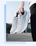 Summer Men's Shoes Mesh Casual Plain Thick Bottom Breathable Anti-slip Wear-resistant Jogging MartLion   