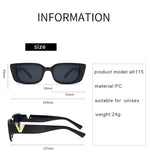 Rectangle Sunglasses Women Vintage Small Frame Ladies Classic Black Square Eyeglasses MartLion   