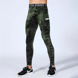 Men's Running Tights Compression Fitness Pants Elastic Running Basketball Sports Workout Tights Gym Running Training Leggings MartLion Khaki XL