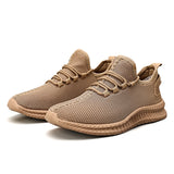 Men's Lightweight Running Shoes Mesh Casual Sneakers Breathable Training Tennis Canvas Sneakers Mart Lion brown 39 