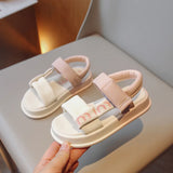 Girls Candy Color Summer Sandals Little Princess Open Toe Beach Sandals Baby Soft Thick Sole Shoes MartLion Pink 24 