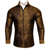 Classic Men's Shirt Spring Autumn Lapel Woven Long Sleeve Geometric Leisure Fit Party Designer Barry Wang MartLion CY-0061 S 