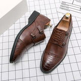 British Style Elegant Men's Dress Shoes Split Leather Formal Social Oxfords Mart Lion   