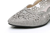 Hollow Out Genuine Leather Pumps Women Shoes Med Heels Square Diamond Mesh Ladies Office  Crystal MartLion   