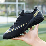 Men's Soccer Shoes Kids Football Ankle Boots Children Leather Soccer Training Sneakers Outdoor Cleats Mart Lion see chart 4 38 