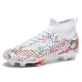 Football Field Boots Football Shoes Men's High Ankle Soccer Society Outdoor Grass Training Sport Footwear Mart Lion White cd Eur 35 