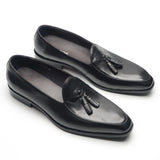 Leather Wedding Dress Shoes Elegant Tassel Loafers for Men MartLion   