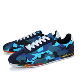 Retro Printed Sneakers Men's Breathable Canvas Casual Flats Lace-up Jogging Shoes Zapatillas Hombre MartLion blue 5002 39 CHINA
