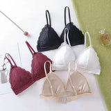 Triangle Cup Lace Bra without Steel Ring Halter Breathable Summer Ladies Underwear MartLion   