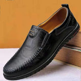 Men's Casual Shoes Luxury Brand Casual Leather Footwear Soft Sole Lightweight Breathable Insole Dress MartLion black 37 
