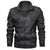 Leather Jackets Men's Casual Cowhide PU Leather Hooded Autumn Winter Coats Warm Vintage Motorcycle Punk Overcoats MartLion Black Without Hood S CHINA