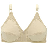 Plus Size Bras Women's Wireless Bra Cotton Brassiere Non Padded Full Coverage MartLion khaki 95F 