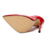 High Heels Shoes Women Pumps Large White Stiletto Heel Patent Leather Office Wedding Shoes Hey MartLion