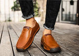 Handmade Leather Casual Men's Soft Shoes Design Sneakers Leather Loafers Moccasins Driving Mart Lion   