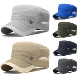 Quick Dry Military Hats Unisex Summer Flat Top Hat Women Outdoor Army Cap Men's Adjustable Baseball Caps Mesh Hat Trucker MartLion   