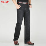 Men  Longer Pants Black Denim  Waisted Slim Fit Plus Stretched Trousers MartLion NO. 611 29 CHINA