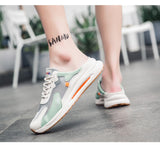 Fujeak Men's Shoes Anti-slip Walking Lightweight Breathable Flat Half Slippers Trendy No Heel Footwear Mart Lion   