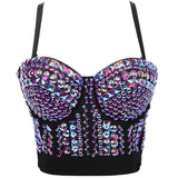 Women Bra Rhinestone Corset Party Clothes Lady Push Up Bra Woman Tops Clothing Gothic Shaper Vintage Bra Underwear MartLion 10-cai XL 