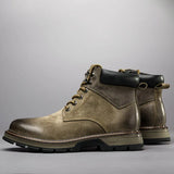 Natural Leather Winter Boots Genuine Cow leather Warm Men's Winter Shoes MartLion   