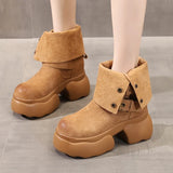 Internal Height Mid-calf Boots in Winter Women Leather Short Boot Office Ladies Tide Shoes MartLion