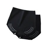 Women's Underwear Seamless  Waist Panties Tummy  Panties Hip Lift Body Shaper Panty Large Size Female Underpants MartLion BLACK-2pcs 2XL(75-85KG) two-piece