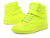 6CM Height Increasing Sneakers For Women Platform Casual Sport Shoes Green Leather High Top Wedge Mart Lion   