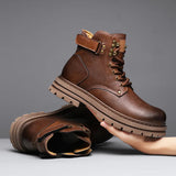 Golden Sapling Work Boots Leather Men's Casual Shoes Leather Tooling Boot Classics Punk Style Men Leisure Shoe MartLion