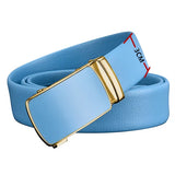 Men's and Women Sky-blue Automatic Buckle Belt Leisure Belt Bandwidth 3CM,3.5CM MartLion No. 2 Bandwidth 3 CM 110cm 
