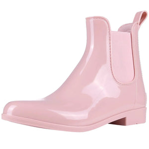 Summer Women's Rain Boots Soft Short Ankle Rain Rubber Outdoor Non-slip Waterproof Home MartLion Sequins-Pink 2 35 CHINA