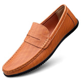 Super Soft Men&'s Moccasins Slip Loafers Flats Casual Footwear Microfiber Leather Shoes Mart Lion Yellow brown 1 38 