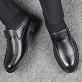 Men's Dress Shoes Formal Original Leather Skin Elegant Casual Luxury Social MartLion Black Loafers 38 