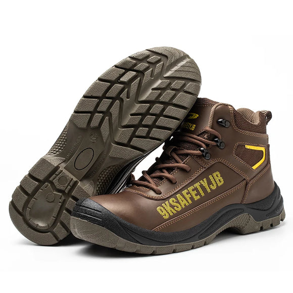 Men's Safety Shoes Metal Toe Indestructible Ryder Work Boots with Steel Toe Waterproof Breathable Sneakers Hombre MartLion Yellow 36 CHINA