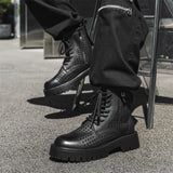 Men's English Style Thick Sole Design Men Boots  Layer Leather Casual Boots