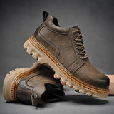 Leather Men Boots Cow Leather Upper Durable Sole Lace up Winter Boots Leisure Outdoor Shoes For Man MartLion
