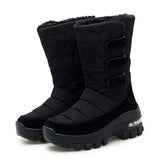 Women's Boots Anti-slip Waterproof Winter Snow Outdoor Thick Bottom Winter Shoes Thick Plush Medium Platform MartLion Black 39 