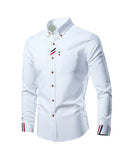 Shirt For Men's Cotton Soft Thin Shirts Slim Fit Luxury Long Sleeve Lapels Outwear Streetwear MartLion   