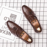 Tassels Men's Loafers Microfiber Leather Dress Shoes Formal Footwear Mart Lion   