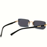 Rimless Sunglasses Rectangle Popular Women Men's Shades Small Square Summer Traveling MartLion   