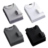 Winter  Men's Long-sleeved Thermal T-Shirt Fleece Bottoming Shirt Round Neck Shirt MartLion   